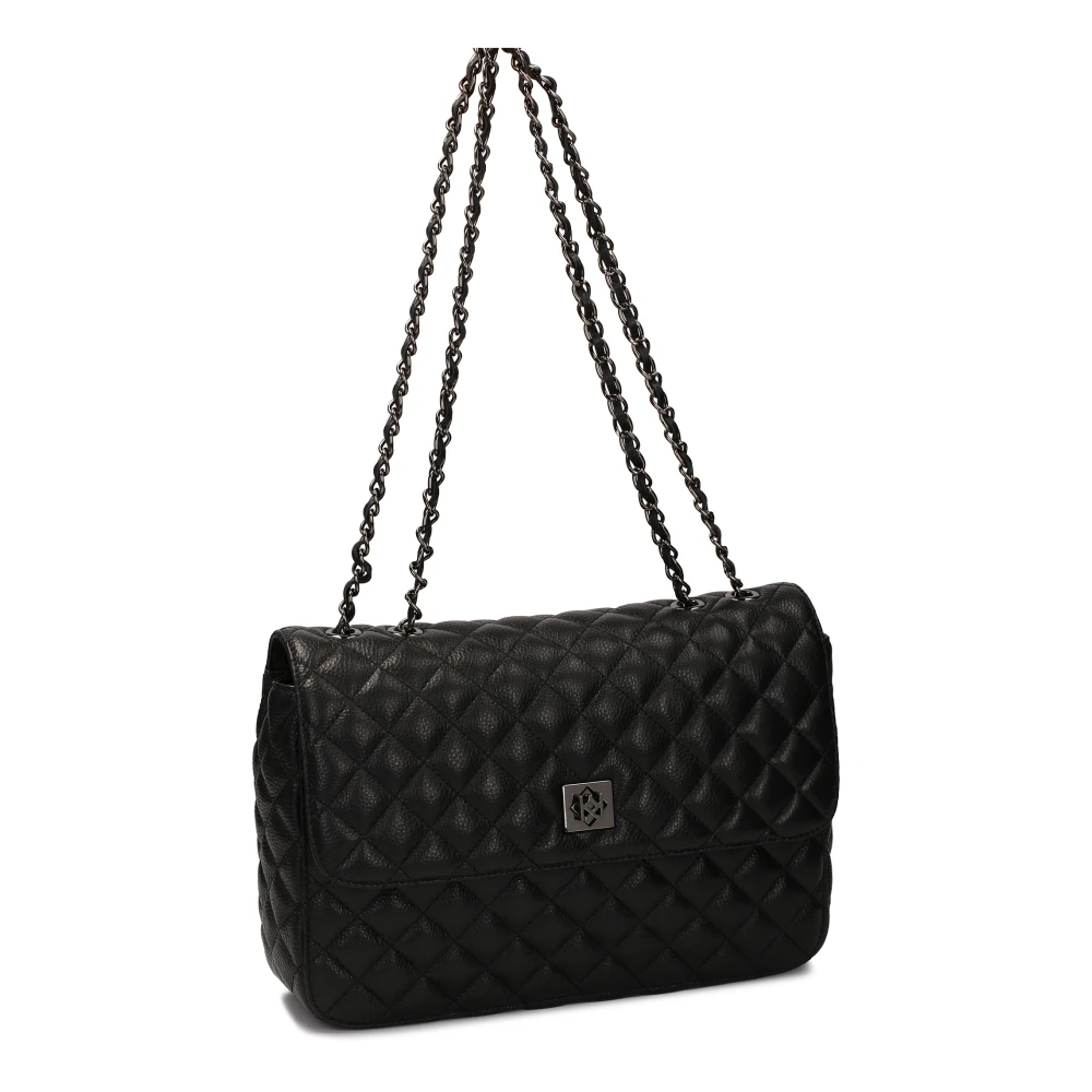 Kazar Grote gewatteerde handtas met ketting Black Dames