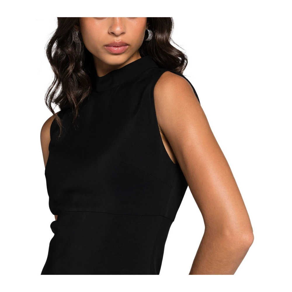 Roberto Cavalli Mouwloze Jurk met Mock Hals Black Dames