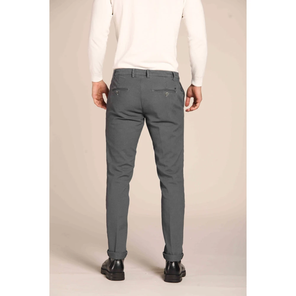 Mason's Milano Style Chino Broek Grijs Vogelogen Patroon Gray Heren