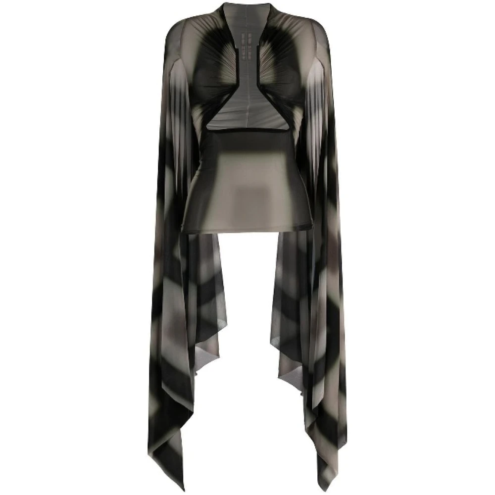 Rick Owens Semi-sheer Draped Top Black Dames