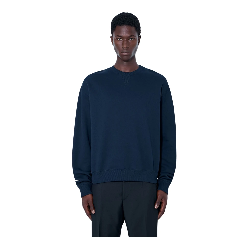 Jil Sander Sudadera De Cuello Redondo Sweatshirts & Hoodies Hombre Azul M