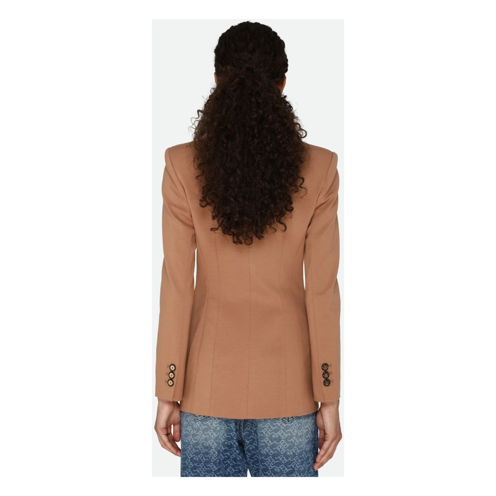 pinko Bruine Double-Breasted Blazer met Zakken Brown Dames