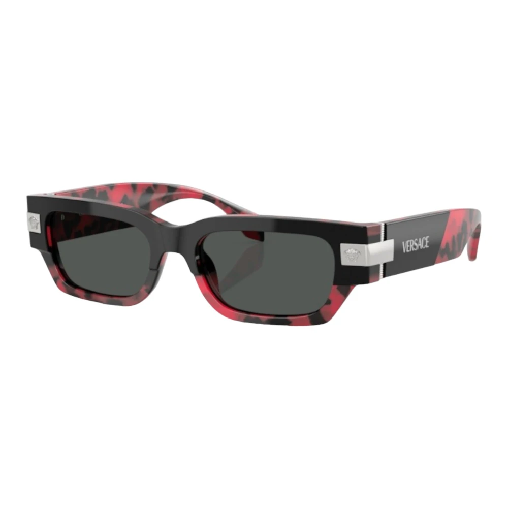 Versace Men's Black/Red/Grey Stylish Sunglasses / Havana