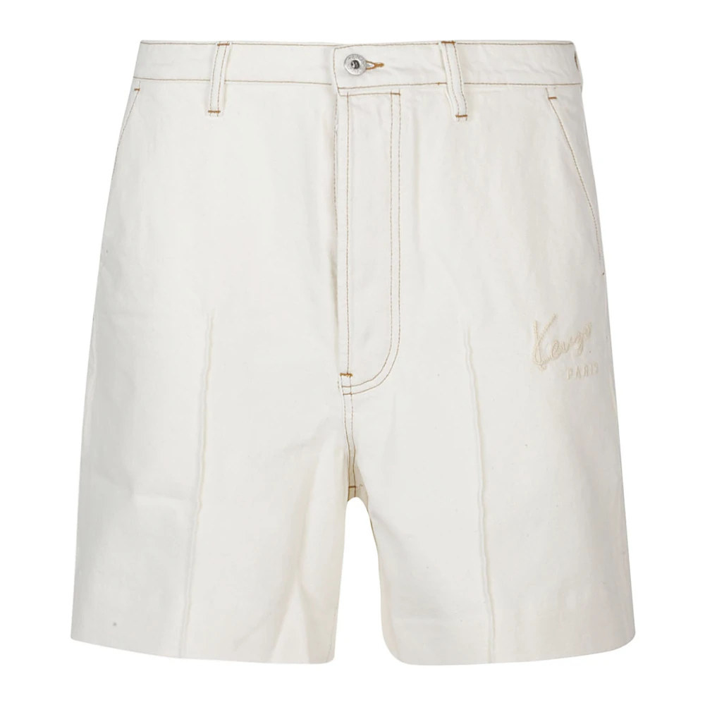 Kenzo Denim Shorts White Heren