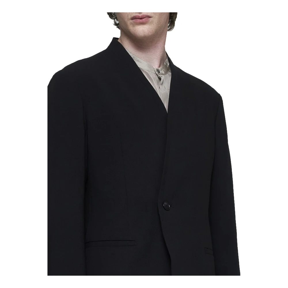 Giorgio Armani Zwart Maatpak Ronde Profielen Black Heren