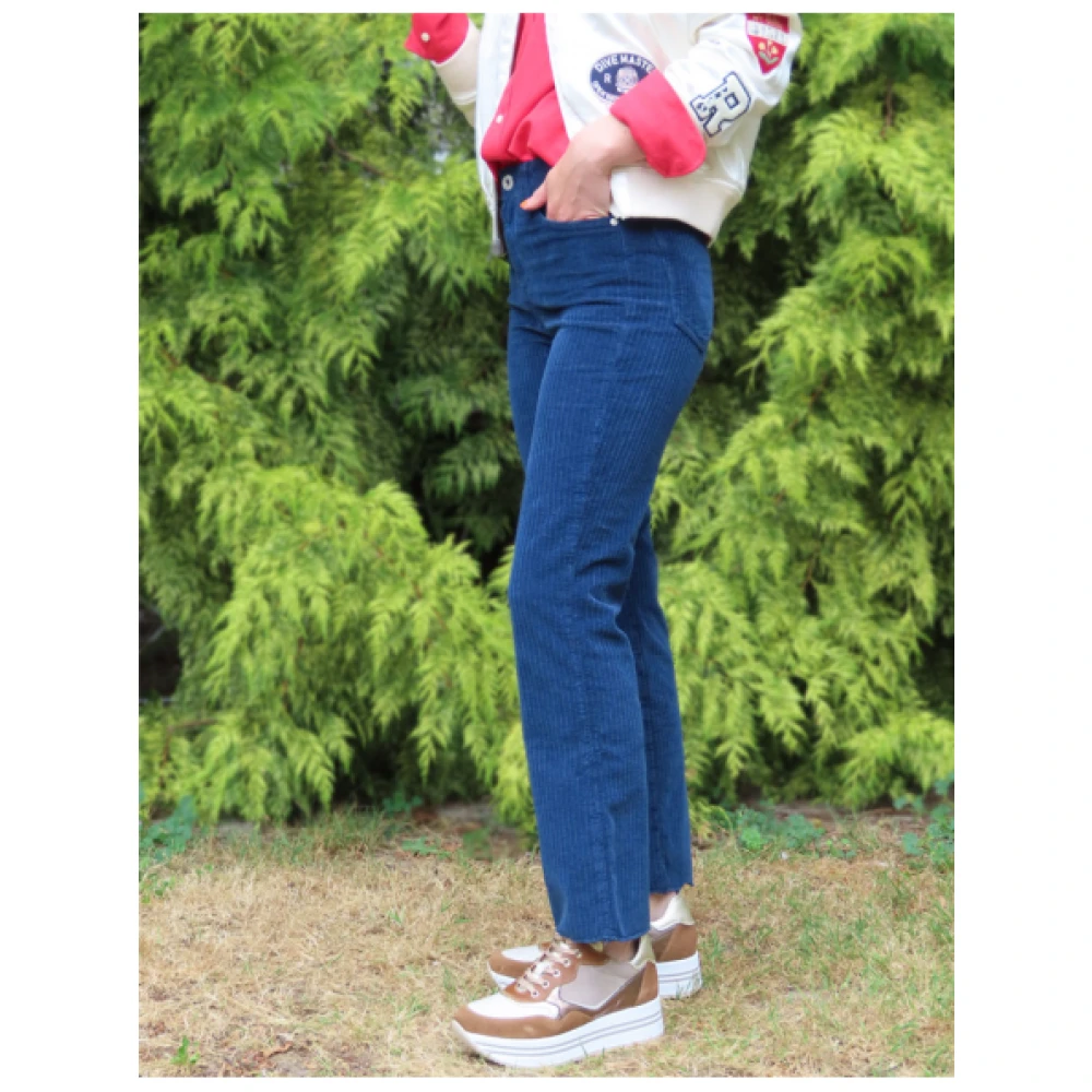Denim Studio Salomé Corduroy Broek Blue Dames