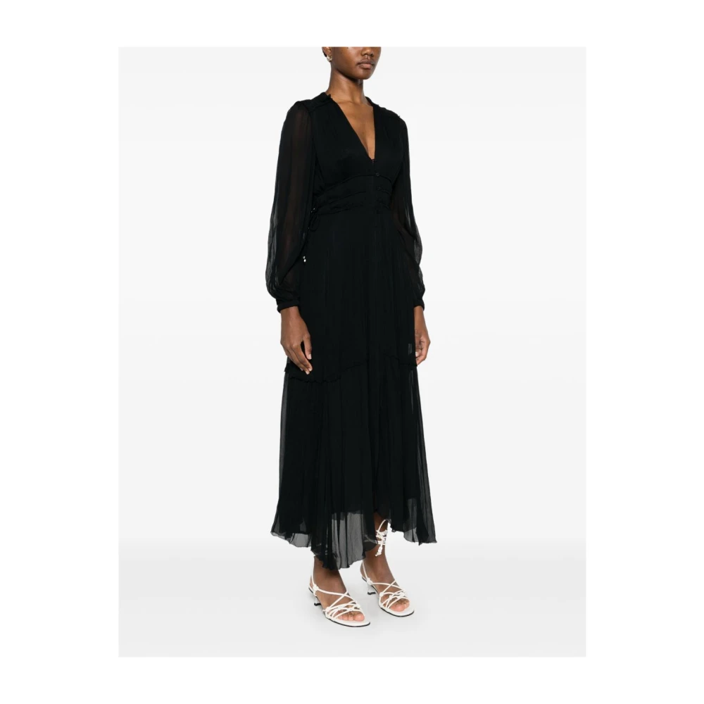 Isabel Marant Étoile Zwarte Amara Jurk met Voorknoop Black Dames