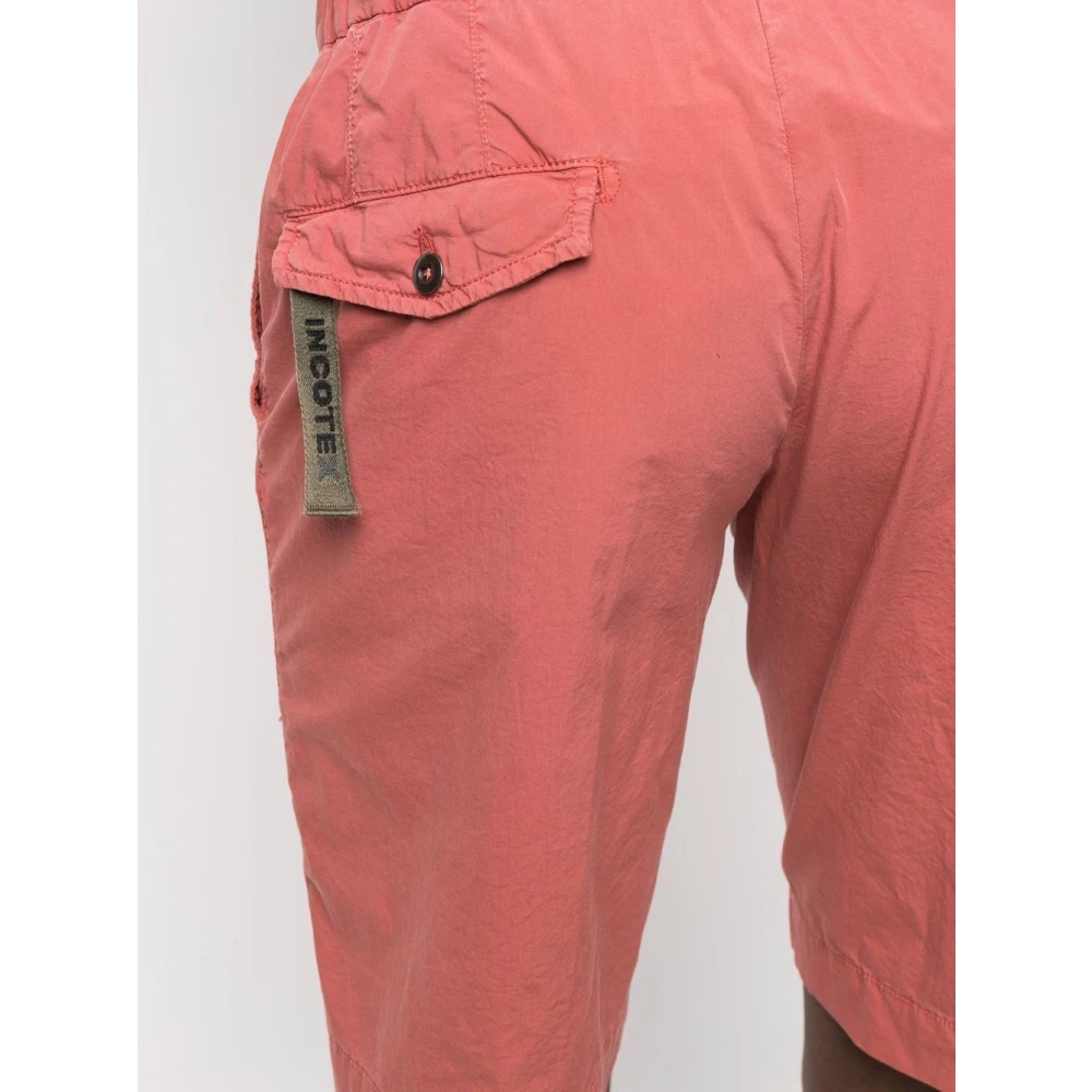 Incotex Katoenen shorts met zakken Red Heren