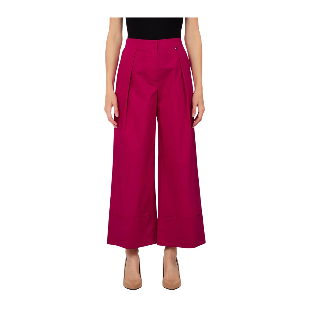 Liu Jo Kvinno Röd Byxor Dam, Xs, Wide Byxor