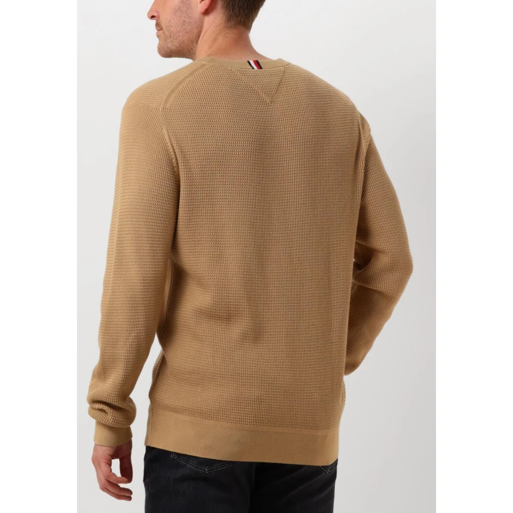 Tommy Hilfiger Khaki Refined Structure Sweater Beige Heren