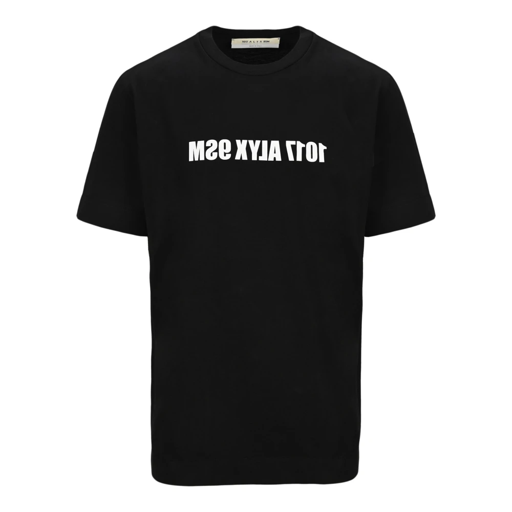 1017 Alyx 9SM Zwarte T-shirt met Spiegellogo Aw21 Black Heren