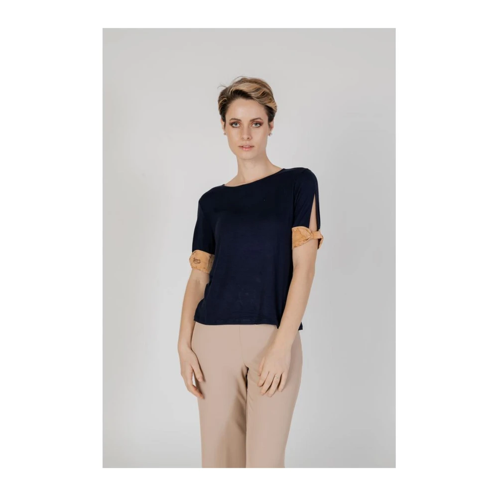 Alviero Martini 1a Classe Blauwe Viscose Top & T-Shirt Collectie Blue Dames