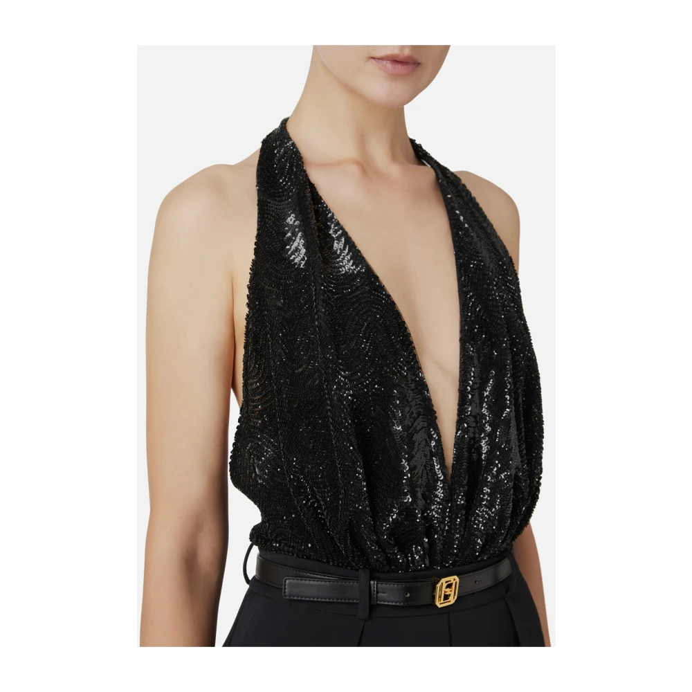 Elisabetta Franchi Zwarte jumpsuit voor vrouwen Black Dames