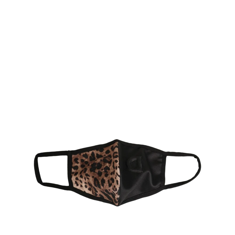 Dolce & Gabbana Brown Black Leopard Print Elastic Ear Strap Face Mask - Image 2