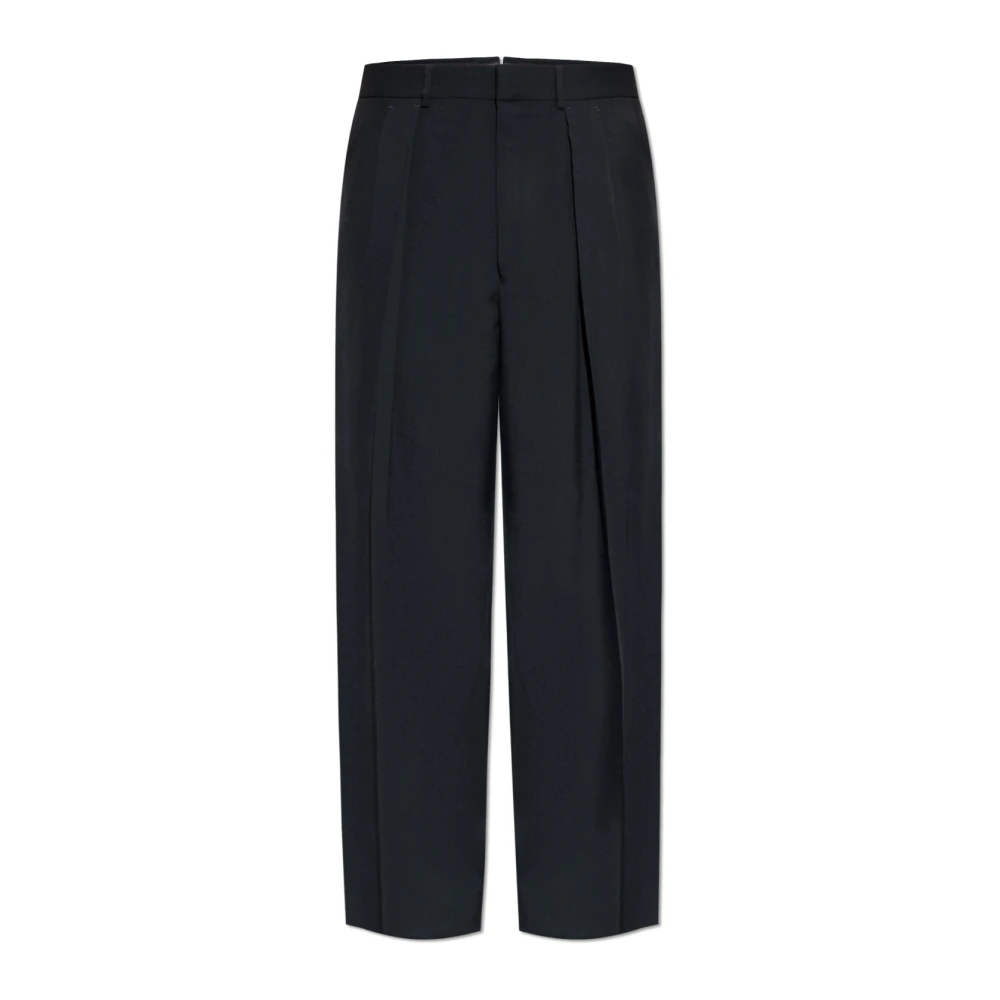 Tom Ford Uomo Nero Wool Cashmere Silk Reps Double Pleat Pant