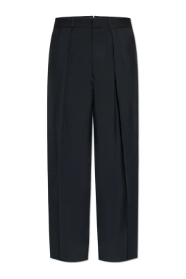 Wool Cashmere Silk Reps Double Pleat Pant