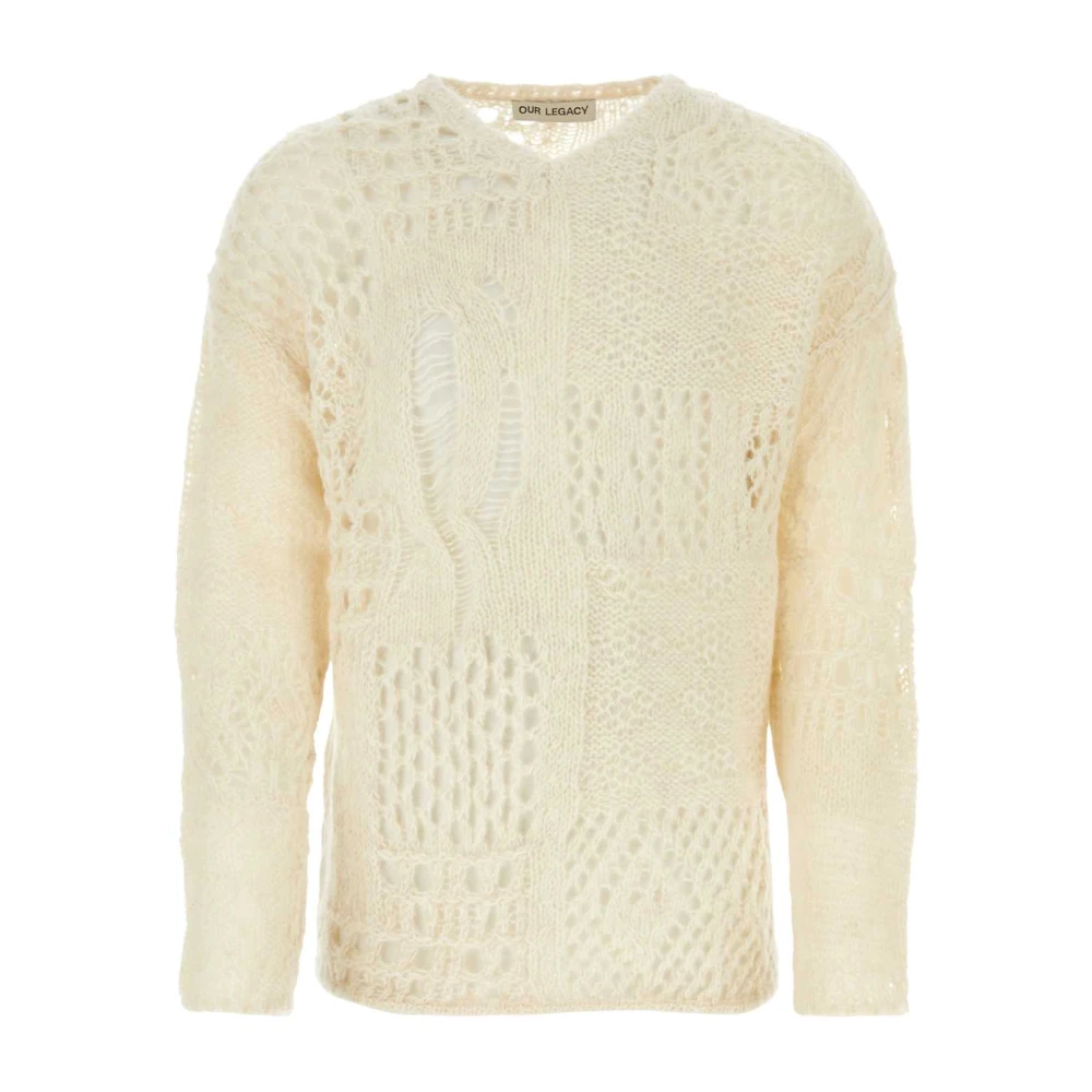 Our Legacy Ivory Alpaca Blend Sweater White Heren