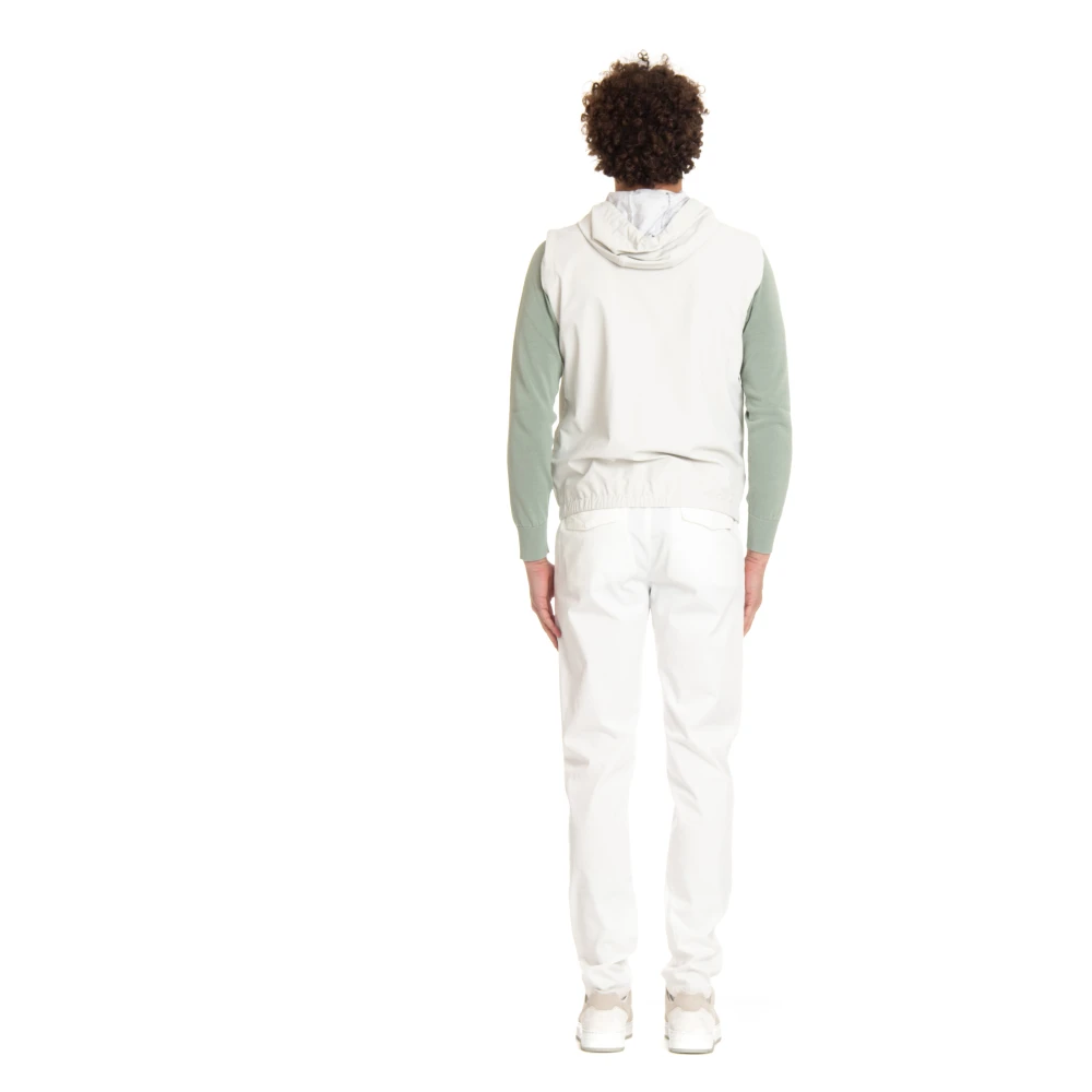 Eleventy Sand Gilet met Dubbele Rits White Heren