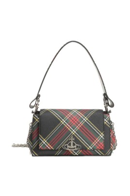 checked-pattern-foldover-top-bag