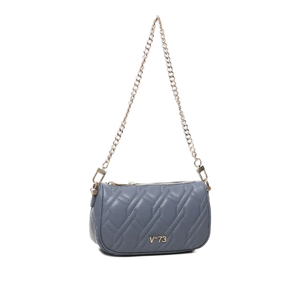V73 Denim Maxi Gewatteerde Tas met Rits Blue Dames