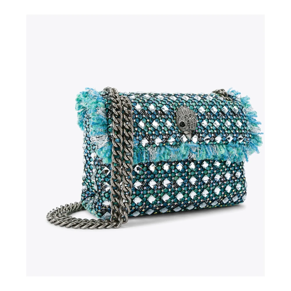 Kurt Geiger Heldere Blauwe Tweed Kensington Crossbody Tas Blue Dames