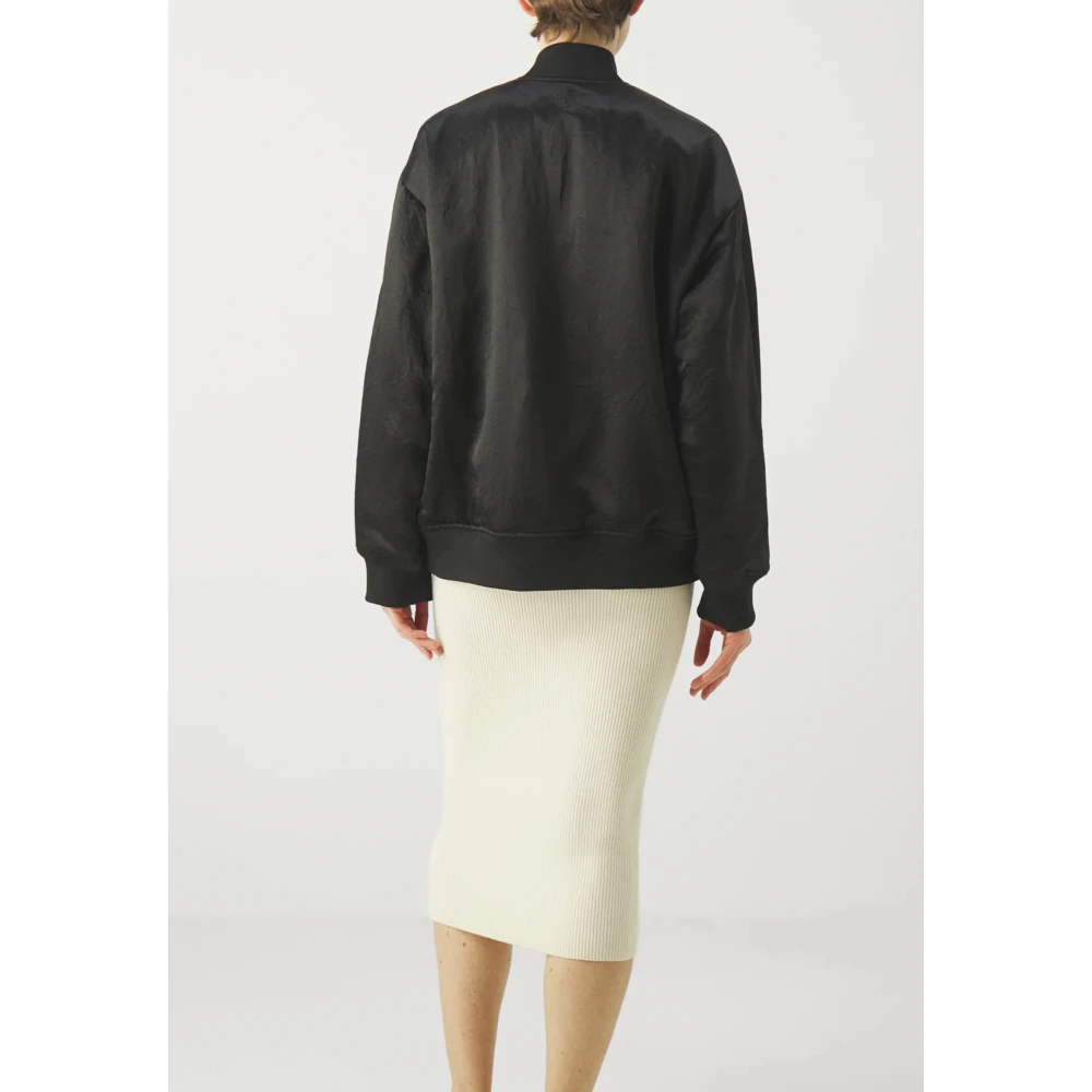 Max Mara Zwarte Oversized Bomberjack met Isolerende Technologie Black Dames
