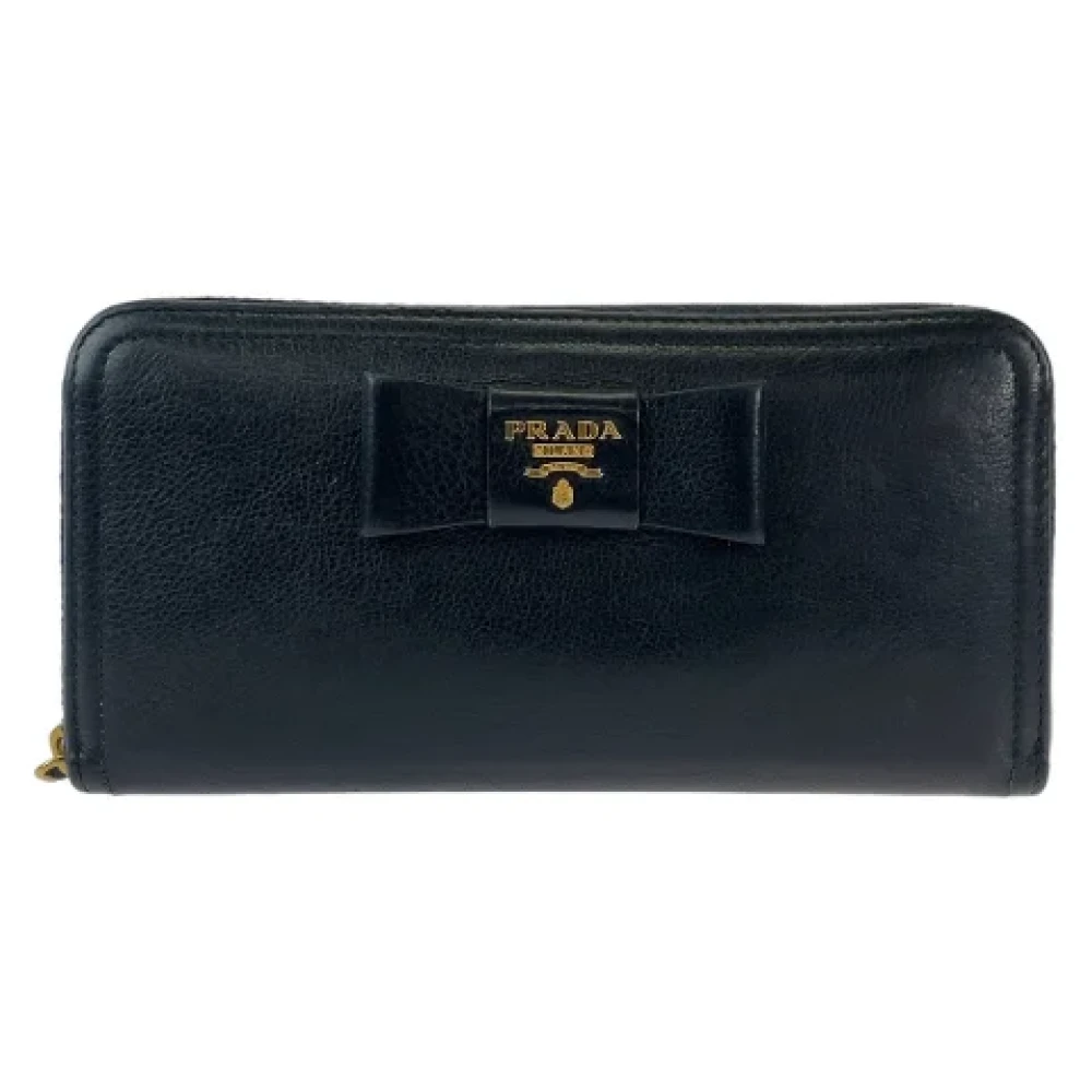 Prada Vintage Pre-owned Leather wallets Black Dames