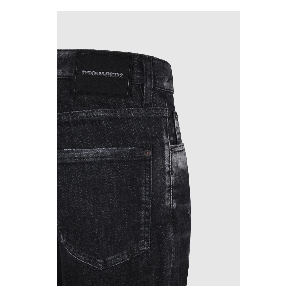 Dsquared2 Versleten Slim-fit Zwarte Jeans Black Heren