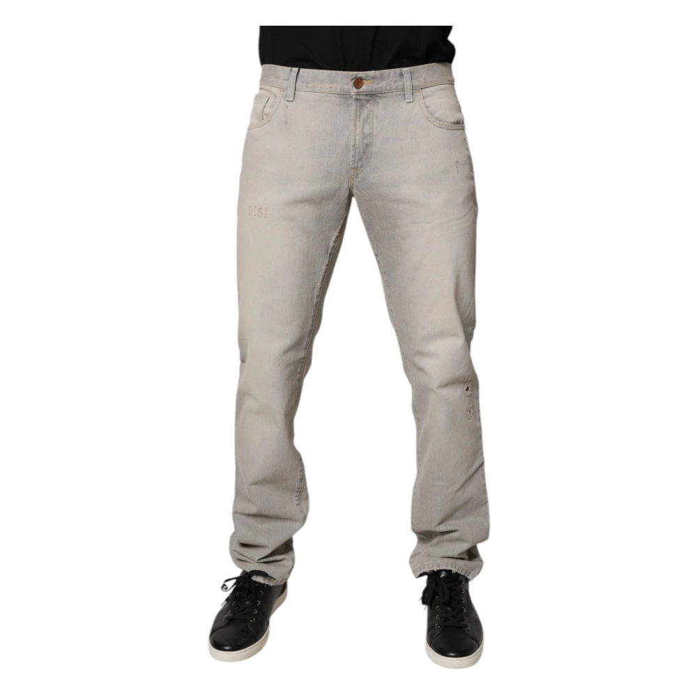 Dolce & Gabbana Men's Gray Skinny Denim Jeans - Slim Fit Jeans - Xs - Jeans