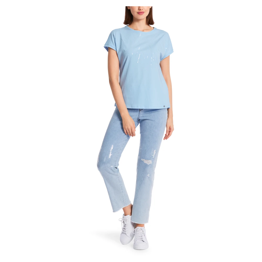 Marc Cain Paillet T-shirt Blue Dames