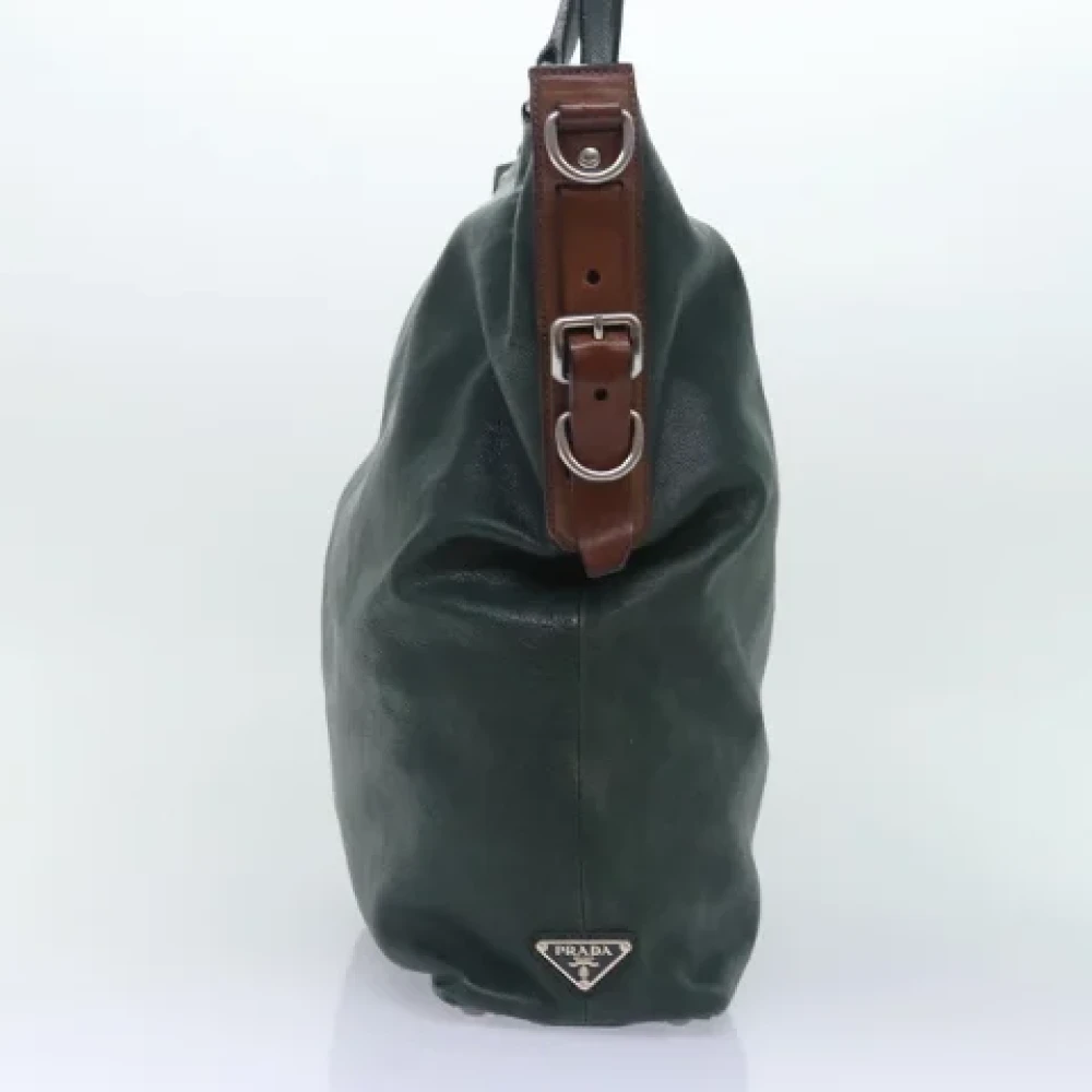 Prada Vintage Pre-owned Leather prada-bags Green Dames