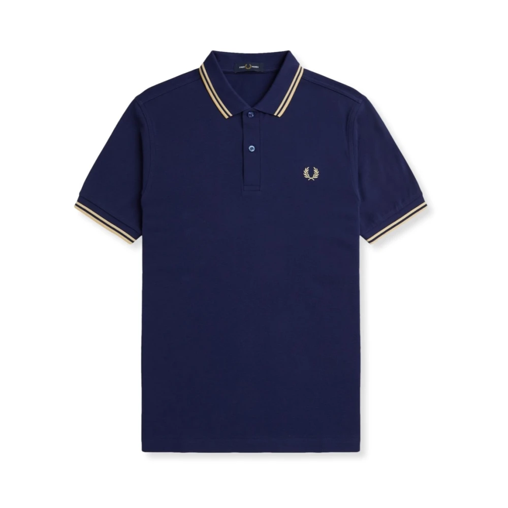 Fred Perry regular fit polo TWIN TIPPED met logo donkerblauw