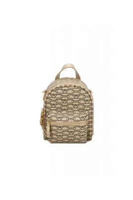 Mini ryggsäck med axelrem med all-over monogramtryck