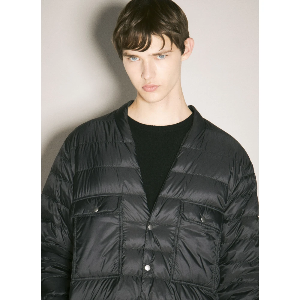 Moncler Gewatteerd Donsjack met Logopatch Black Heren