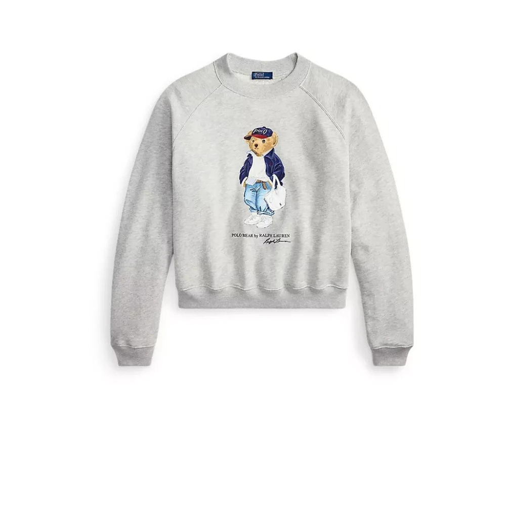Polo Ralph Lauren Women's Gray Sweatshirts, M, Bear Jumper