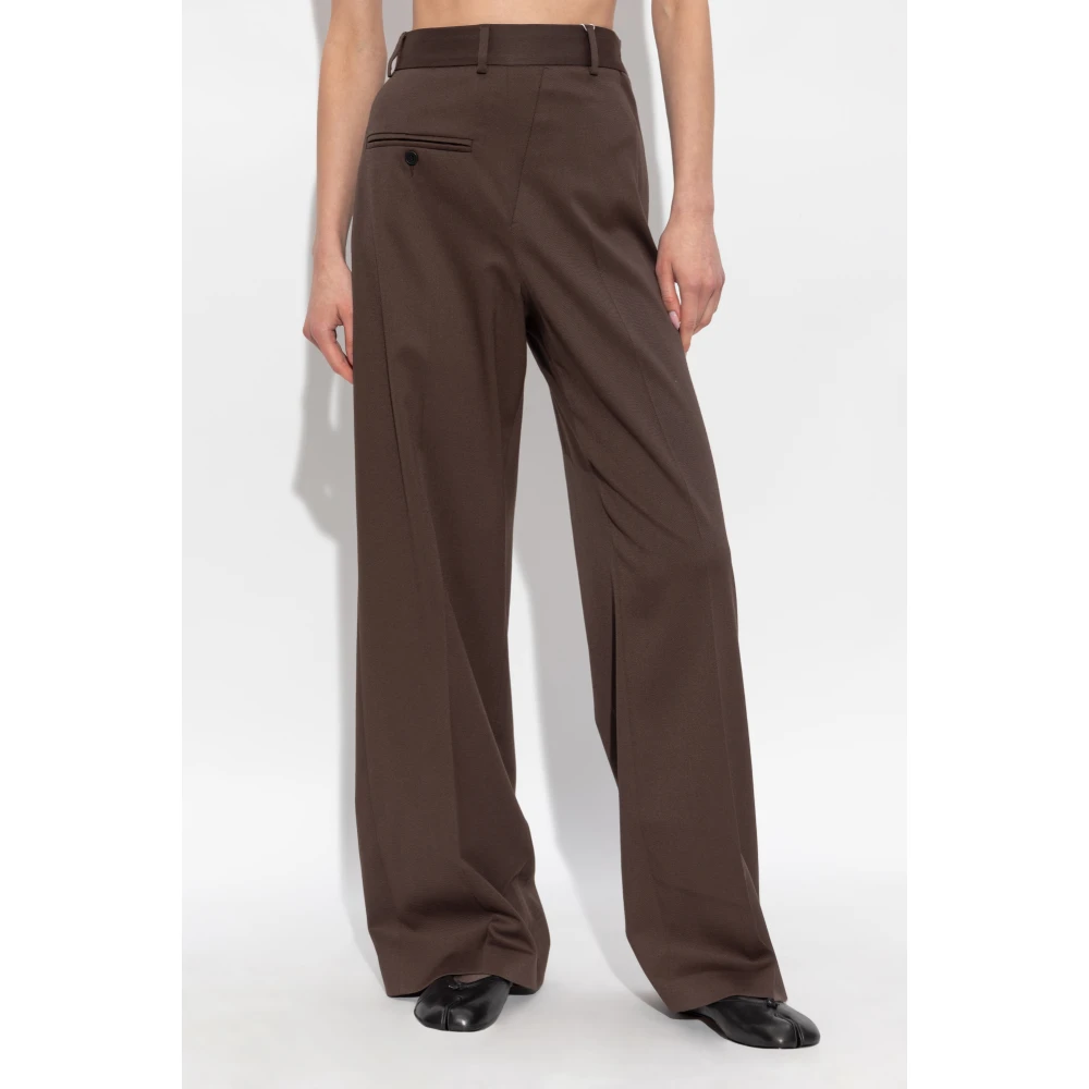 MM6 Maison Margiela Geplooide broek Brown Dames