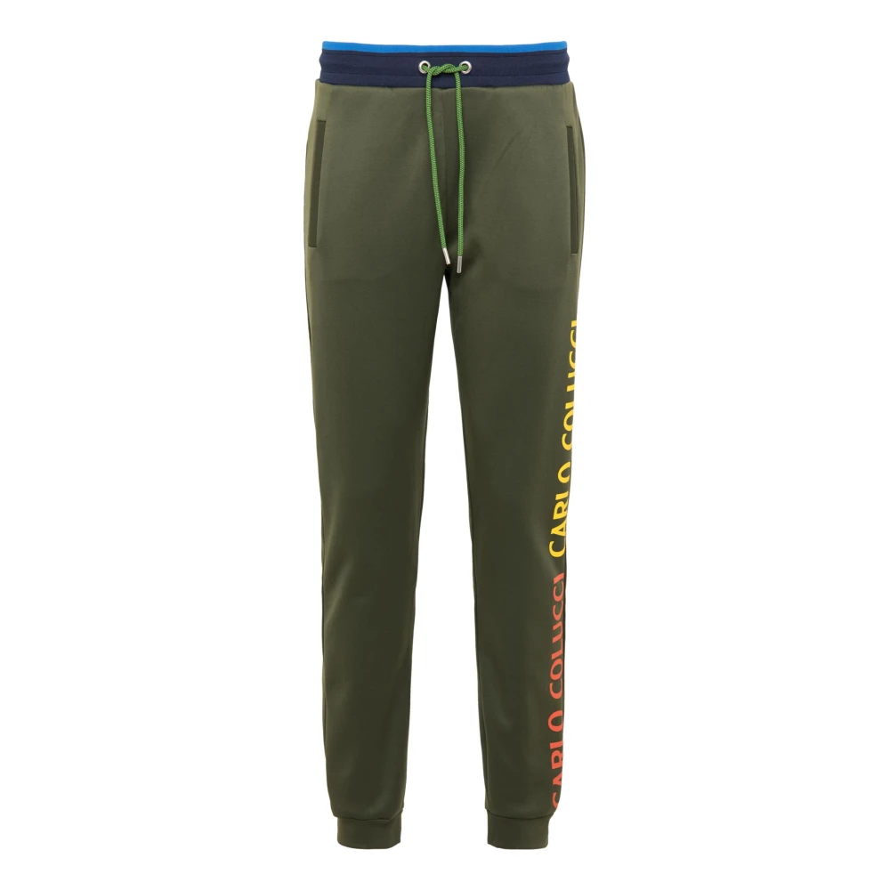 Carlo Colucci Men's Green Sweatpants, Xs, Casual Joggers