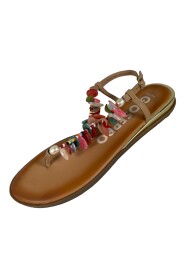 69150 GUARAITA Damen Sandalette Zehentrenner mit Schmucksteinbesatz