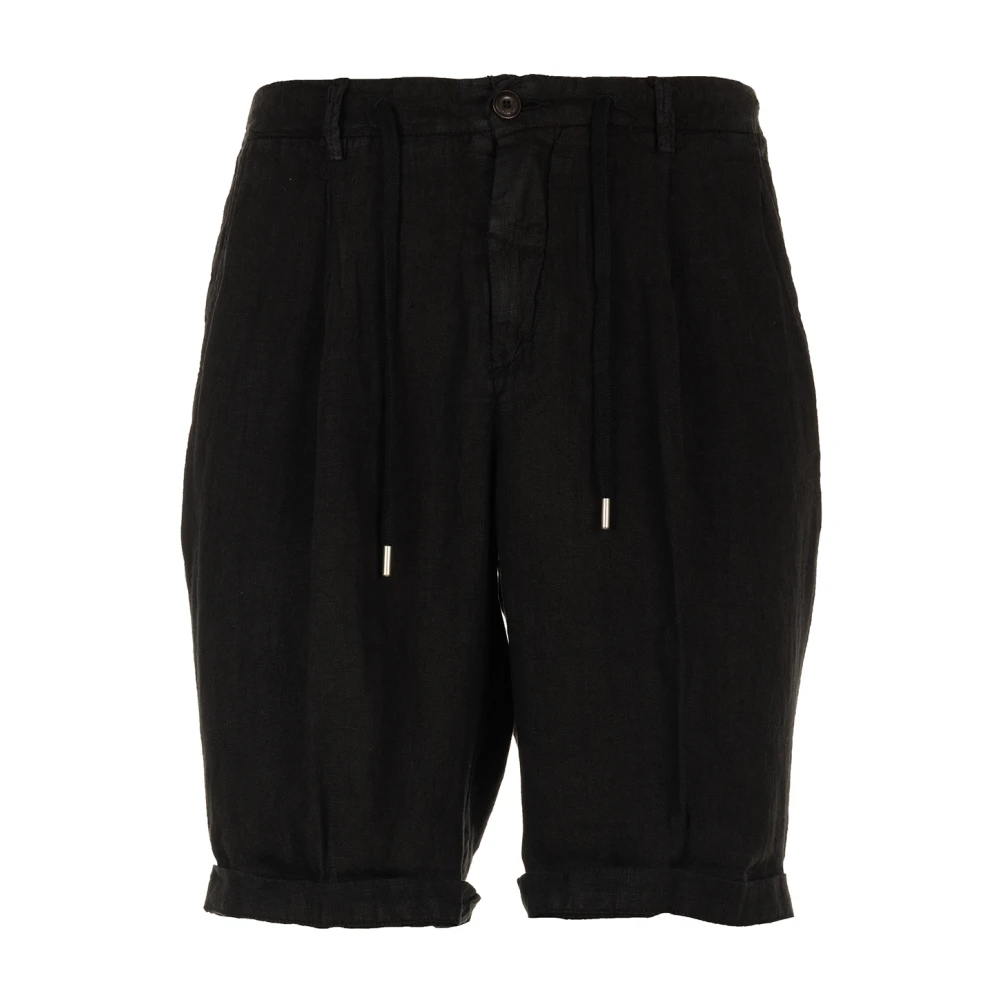 40Weft Zwarte Chino Bermuda Shorts Black Heren