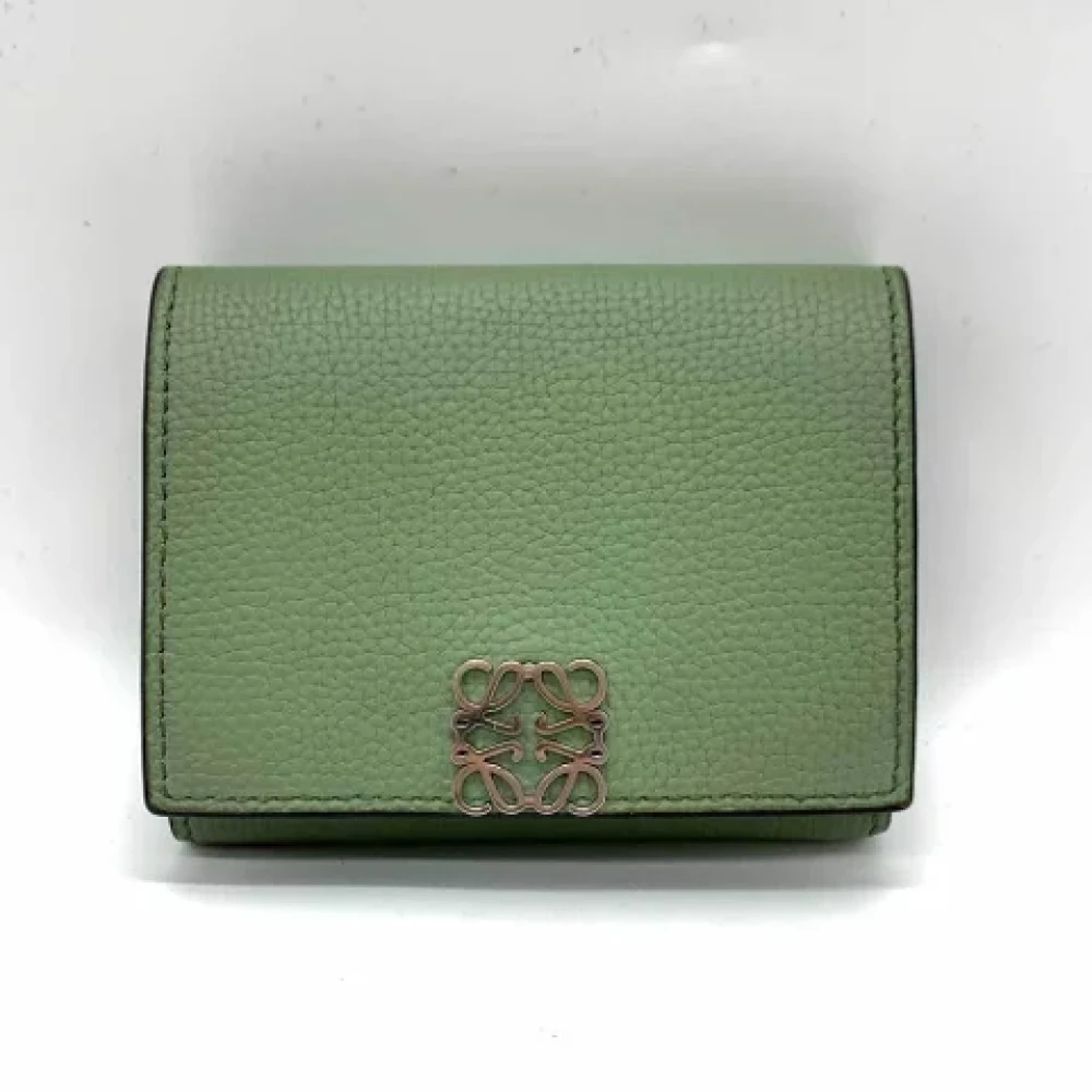 Loewe Pre-owned Leather wallets Green Dames