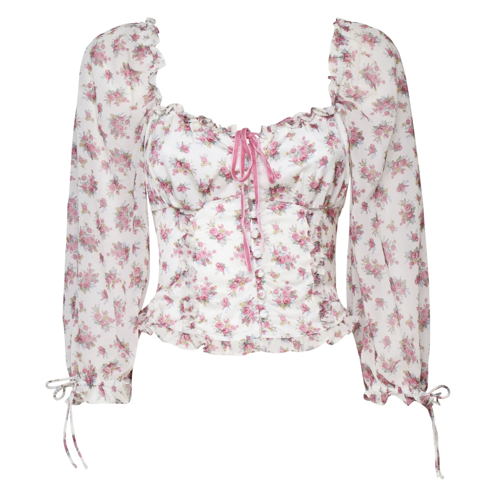 For Love & Lemons Roze Strik Detail Shirt Pink Dames