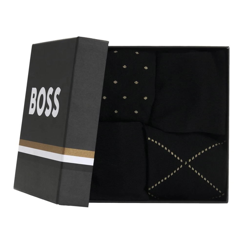 Hugo Boss Glanzende Sokkenset met Regelmatige Hoogte Black Dames