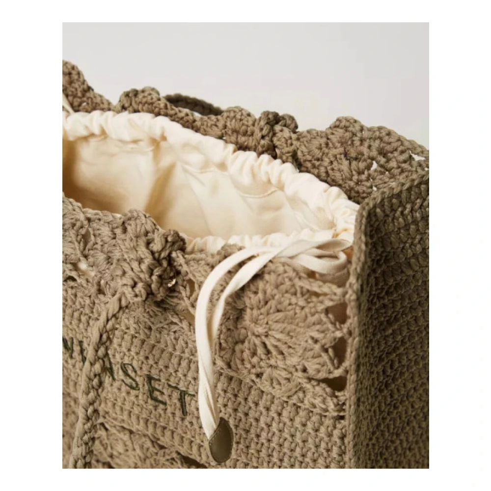 Twinset Gehaakte Bloemen Tote Tas Bloemenelegantie Green Dames