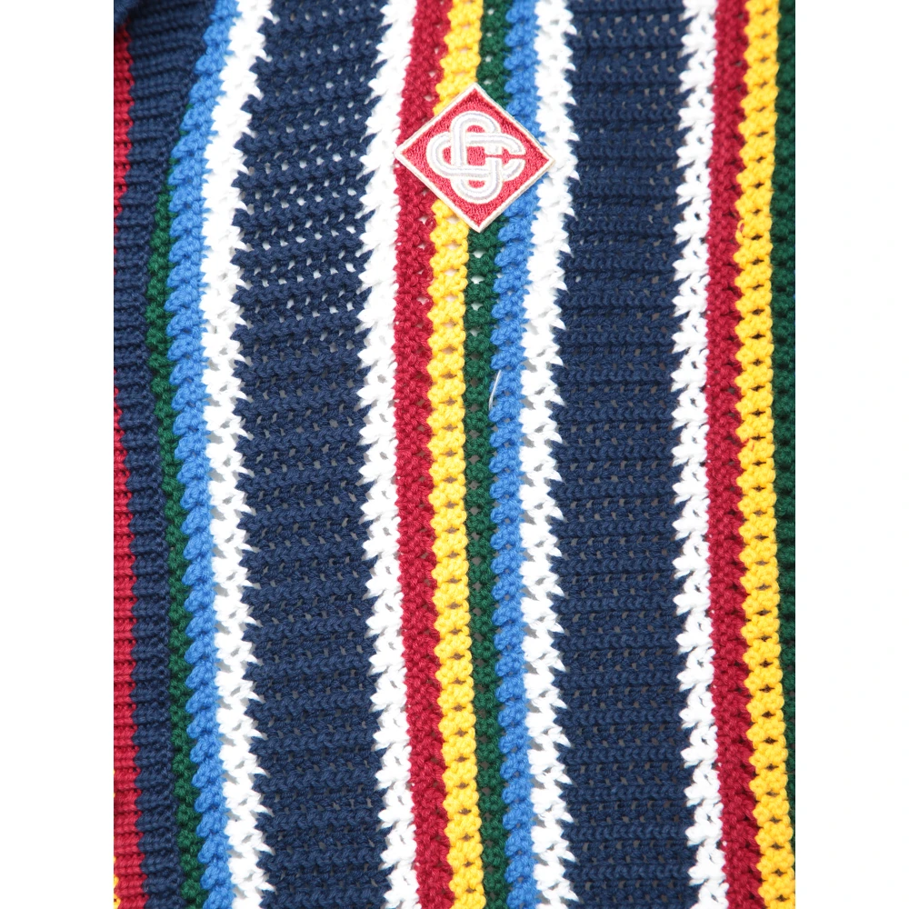 Casablanca Kleurrijke Gehaakte Vest met Polokraag Multicolor Heren