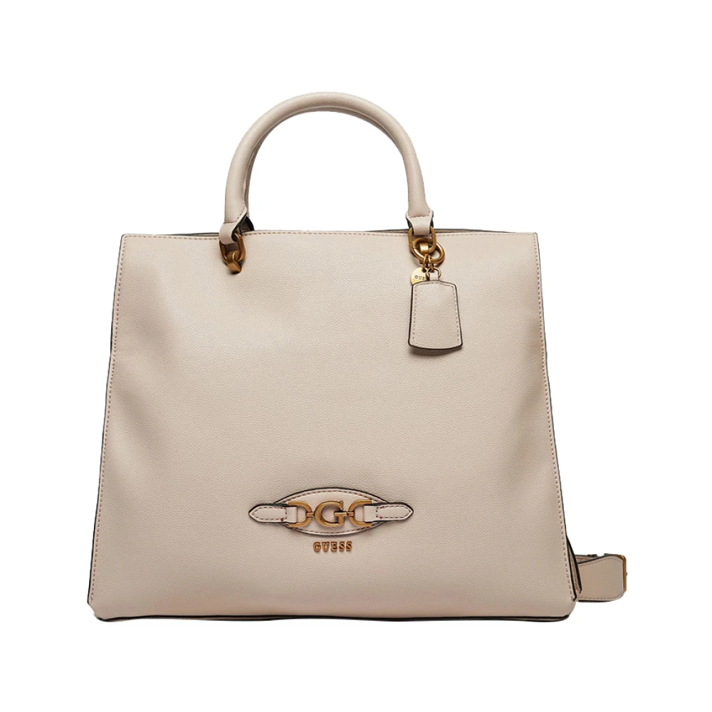 Guess Ivoor Handtas met Gouden Details Beige Dames