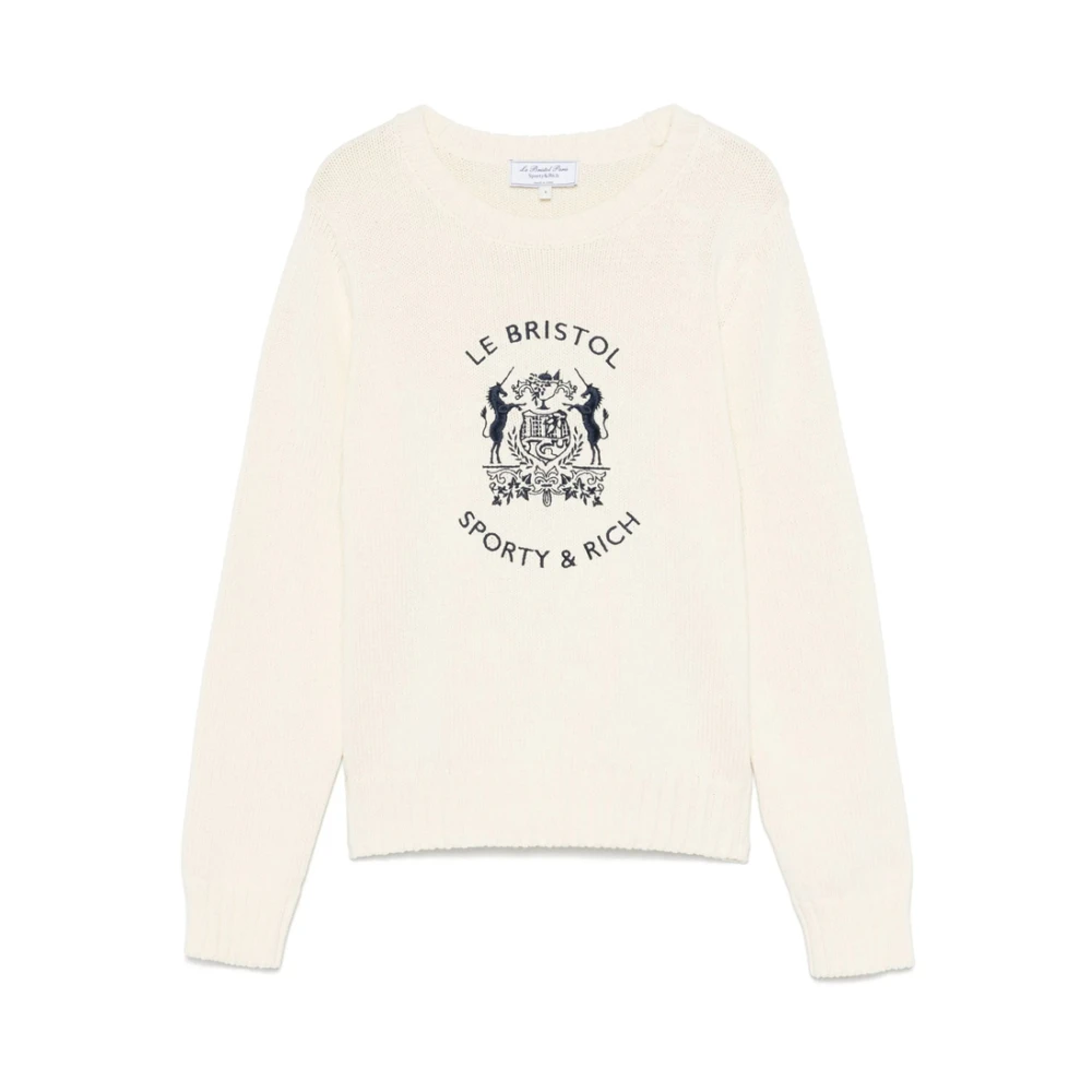 Sporty & Rich Ecru Crew Neck Sweater Beige Dames