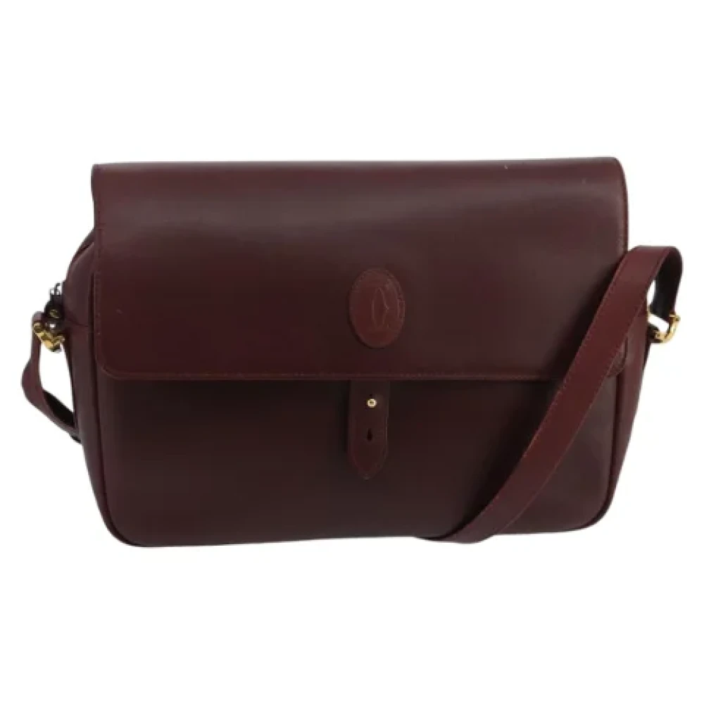 Cartier Vintage Pre-owned Leather shoulder-bags Red Dames