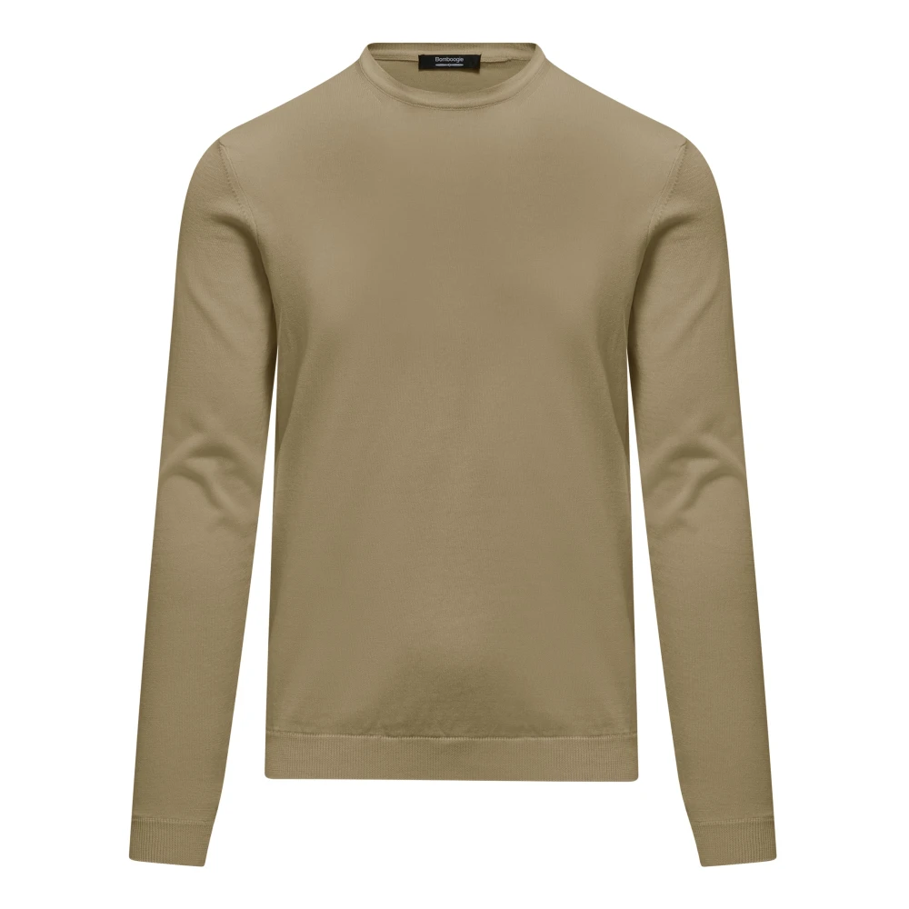 Bomboogie Uomo Marrone - Pullover Girocollo In Maglia Rasata Faded - Knitwear - L