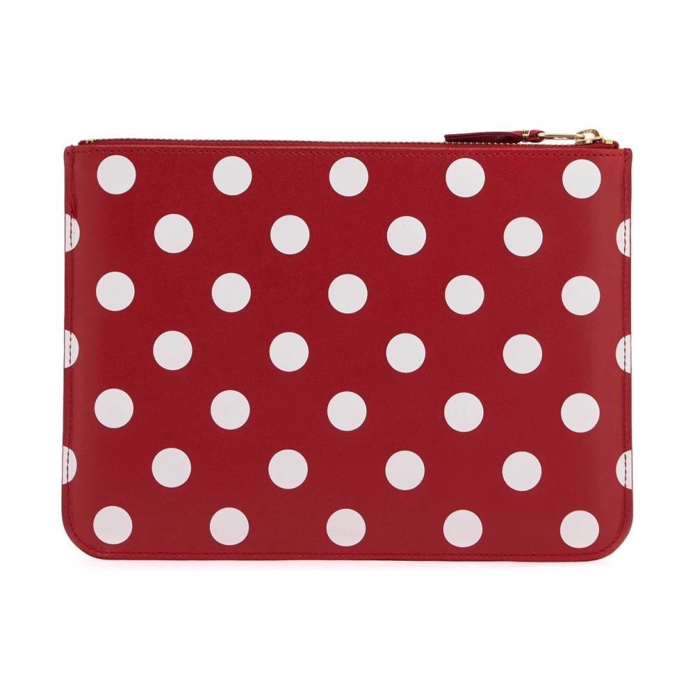 Comme des Garçons Polka Dot Leren Pouch Tas Red Dames
