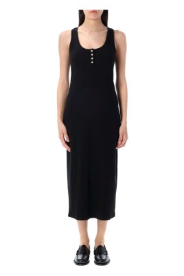 robe-midi-noire-a-col-rond-et-design-cotele